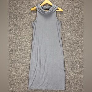 Banana Republic Women’s Mock Neck Midi Sleeveless Dress Small Body Con Blue
